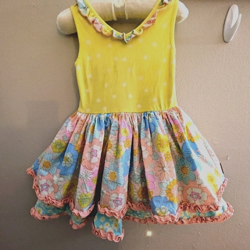 Matilda Jane- DanceTime Dress, Dream Chasers,*Girls sz 4*easter yellow. EUC